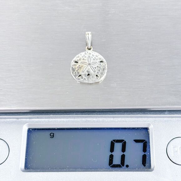 Vintage Silver-Plated Textured Sand Dollar Beach Jewelry Pendant - Picture 6 of 6